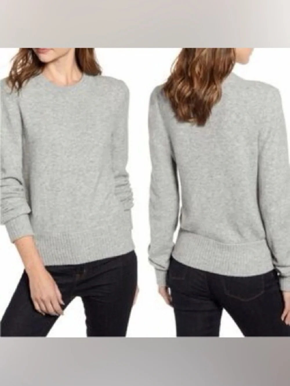 J.Crew Puff Sleeve Crewneck Sweater Supersoft Yarn Gray Merino Alpaca Size M